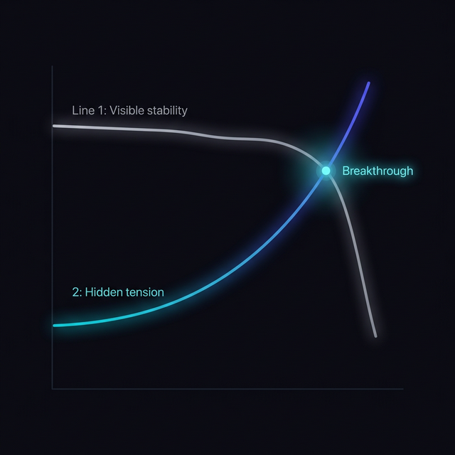 Chart: visible stability vs hidden tension
